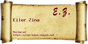 Eiler Zina névjegykártya